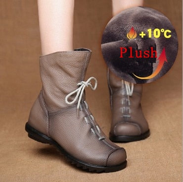 Leather Retro waterproof Boots