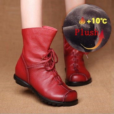 Leather Retro waterproof Boots