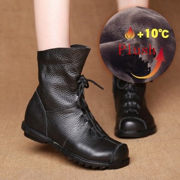 Leather Retro waterproof Boots