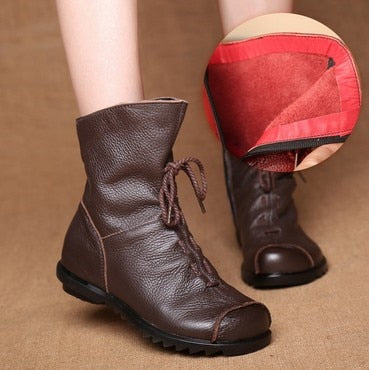 Leather Retro waterproof Boots