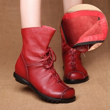 Leather Retro waterproof Boots