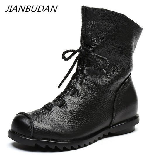 Leather Retro waterproof Boots