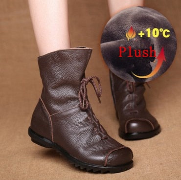 Leather Retro waterproof Boots