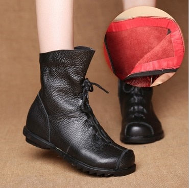 Leather Retro waterproof Boots