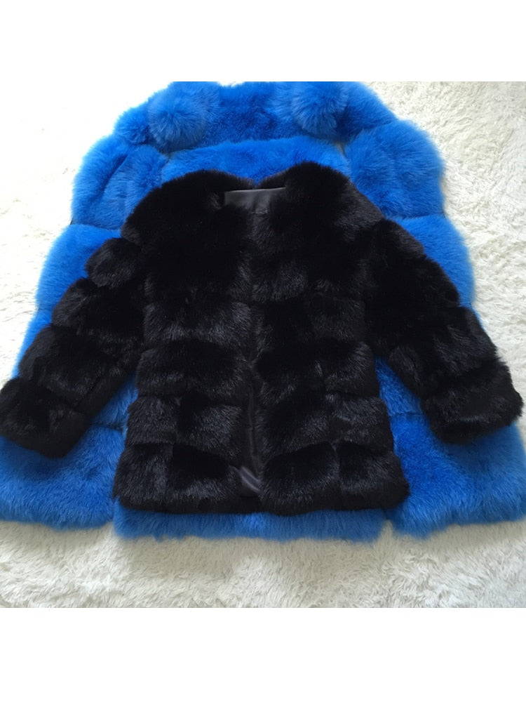 Woman Winter Fluffy Faux Fur Coat