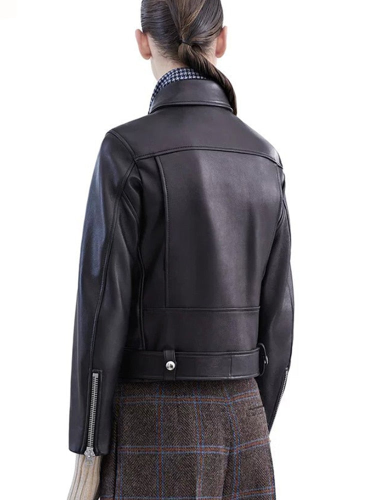 Zipper Turn-down Collar Motor Jacket