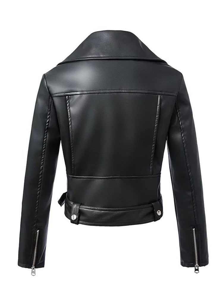 Zipper Turn-down Collar Motor Jacket