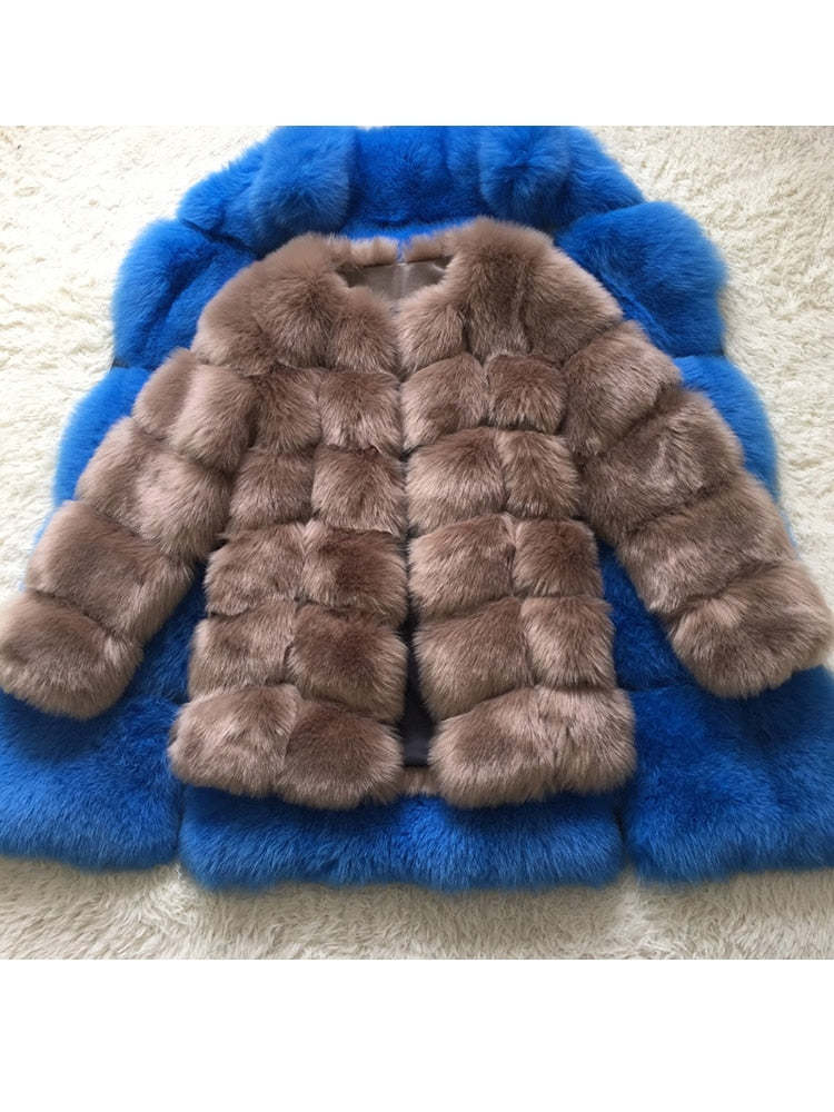 Woman Winter Fluffy Faux Fur Coat